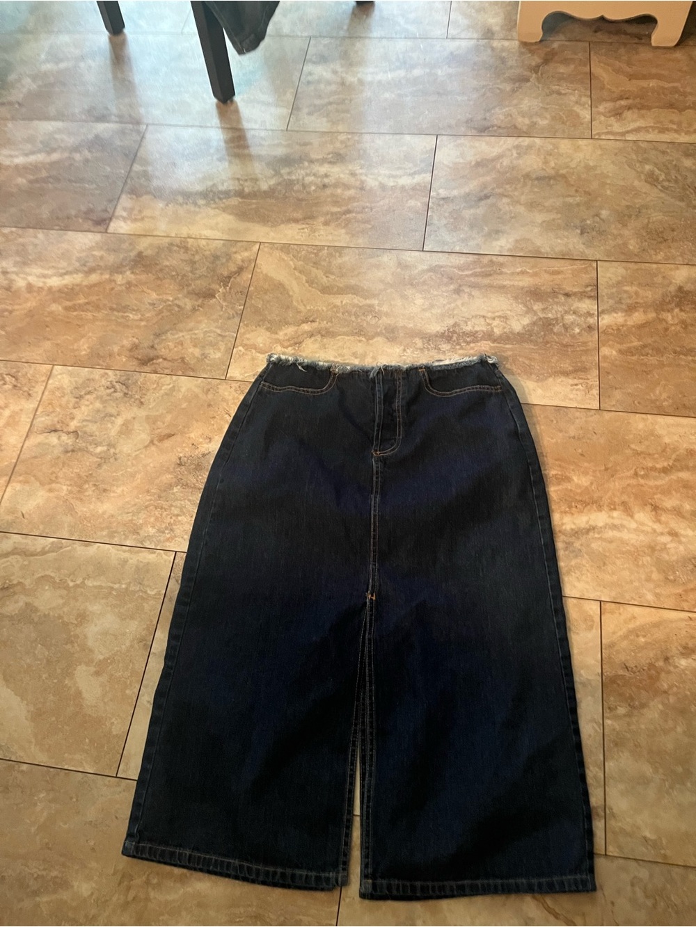 For Joseph Women’s Dark Blue Denim Midi Skirt with Front Slit 28 waist